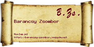 Barancsy Zsombor névjegykártya